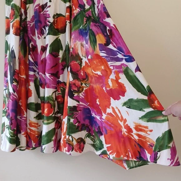 Studio Ey 2X Skirt Maxi Aline Floral Wedding Guest Colorful Party Pull‎ On
